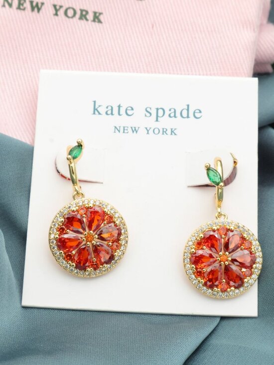 Kate Spade Jewelry - Kate Spade Sweet Citrus Gold Crystal Orange Earrings NEW Perfect condition